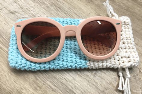 30+ Free, Quick, and Easy Fall Market Makes for Crocheters - Yarnique Sunglasses Case Pattern, Eco Crochet, Crochet Glasses Case, Crochet Eyeglass Cases, Household Crochet, Eyeglass Cases Pattern, Cotton Yarn Projects, Crochet Glasses, Crochet Challenge