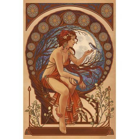 Press Wall, Bird Clock, Arte Art Deco, Art Nouveau Mucha, Butterfly Man, Art Nouveau Tattoo, Kunst Inspo, Nouveau Tattoo, Illustration Art Nouveau