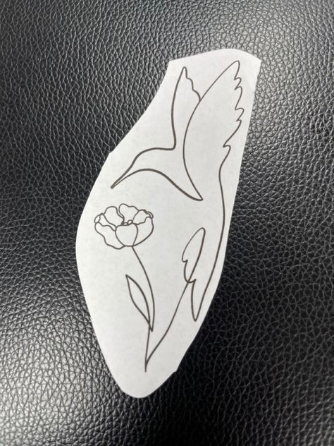 Great Grandma Tattoo Ideas, Flower And Birds Tattoo, Hummingbird Tattoo With Daffodil, Humming Bird Tattoo Small Simple, Hummingbird Tattoo Dainty, Small Tattoos No Shading, Grandparents Initials Tattoo, Hummingbird Drawing With Flowers, Small Hummingbird Tattoo With Flowers