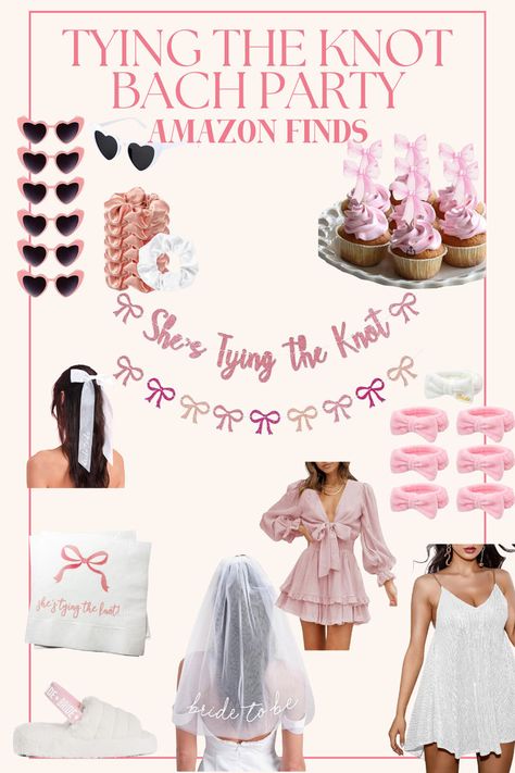 Get ready to tie the knot (and have a blast) with this adorable bachelorette party theme! Discover essential Amazon finds to create the perfect "Tying the Knot" celebration. From cute decor to fun party games, we've got you covered. Click to shop now and make unforgettable memories with the bride-to-be! #bacheloretteparty #tyingtheknot #amazonfinds #bridetobe #partyplanning #bachelorettepartyideas #bridalparty #bridesmaids #partydecor #knottheme #weddingtheme Bachelorette Party Pink, Bridesmaid Games, Fun Bachelorette Party Games, Bachelorette Party Theme, Pink Bachelorette Party, Bachelorette Theme, Pink Bachelorette, Bridal Party Favors, Bridal Bachelorette Party