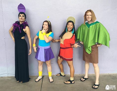 Halloween Costumes Emperors New Groove, Emperors New Groove Group Costume, Diy Emperors New Groove Costume, Empowers New Groove Costume, Kuzco Llama Costume, Encanto Group Costume, Emporers New Groove Costumes, Cuzco Costume, Emporers New Groove Costume