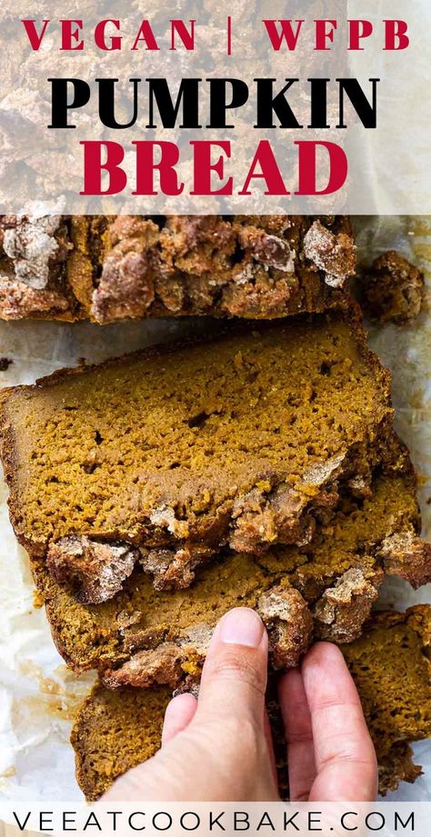 Vegan Pumpkin Bread, Healthy Pumpkin Bread, Gluten Free Pumpkin Bread, Plant Based Meal Planning, Plant Based Recipes Breakfast, Vegan Baking Recipes, Whole Food Plant Based, Plant Based Desserts, Plant Based Snacks