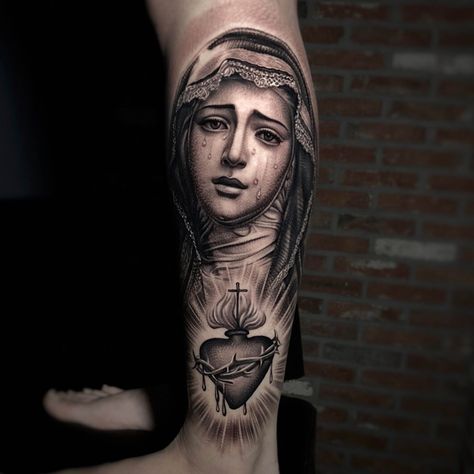 165+ Spectacular Virgin Mary Tattoos With Meaning (2022) - TattoosBoyGirl Virgin Mary Tattoos, Virgen Mary Tattoo, Mary Tattoos, Mother Mary Tattoos, Maria Tattoo, Virgin Mary Tattoo, Mary Tattoo, Christ Tattoo, Statue Tattoo