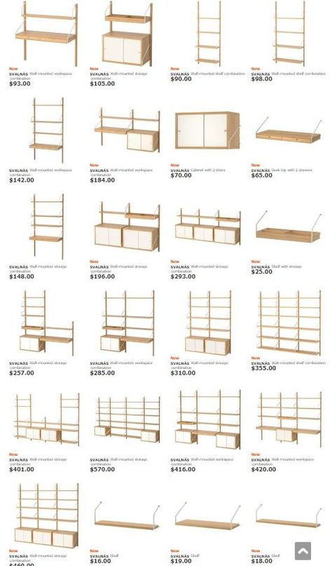 All-new: Ikea’s modular Svalnas Scandinavian-modern style shelving. This is sure to be a big hit: It’s very much in the style of famed Poul Cadovius Royal System / Cado modular shelving — but at a fraction of the cost. The Idea Svalnas shelves and standards are bamboo; the Cados still made today in Denmark have […] Style Shelving, Store Shelves Design, Ikea New, Desain Furnitur Modern, Pharmacy Design, Retro Renovation, Retail Shelving, Regal Design, Store Interiors