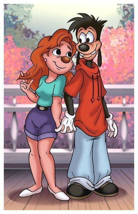 Goofy Son And Girlfriend, Max And Roxanne, Justice Tattoo, Goof Troop, Goofy Disney, Goofy Movie, Famous Cartoons, Disney Couples, Pinturas Disney