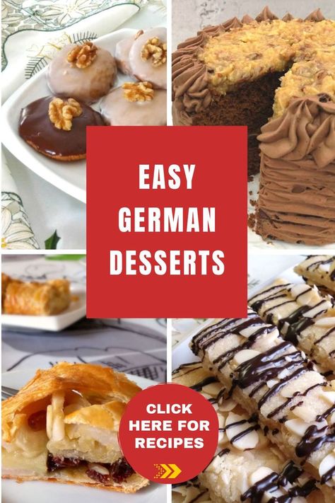 collage of easy german desserts