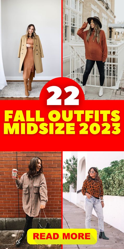 Embrace the autumnal chill with our range of fall outfits midsize 2023. We provide women with cute, casual, and comfy options. With trendy pieces from Shein, neutral 2023 styles, and everyday chic outfits, we've got your fall fashion sorted.Welcome the fall season in style with our fall outfits midsize 2023. We cater to women who appreciate simple, early, and cozy fashion. Shop our Shein collection, trendy neutral 2023 styles, and chic everyday options. Fall Outfits 2023 Thrift, Fall Looks Midsize, Fall 2023 Comfy Outfits, Fall 2023 Trendy Outfits, Autumn Outfits 40 Plus, Fall Mid Size Outfits 2023, Fall Outfits For Size 10 Women, Midsize Womens Fashion, Trending Outfits Midsize