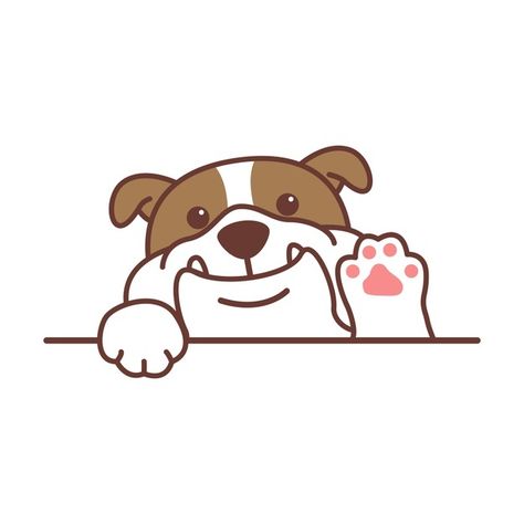 Cute english bulldog waving paw cartoon | Premium Vector #Freepik #vector #dog #character #cartoon #animals Dog Face Drawing, Paw Cartoon, Hug Cartoon, Bulldog Drawing, Bulldog Tattoo, Design Outline, Dog Character, Cute Bulldogs, Bulldog Art