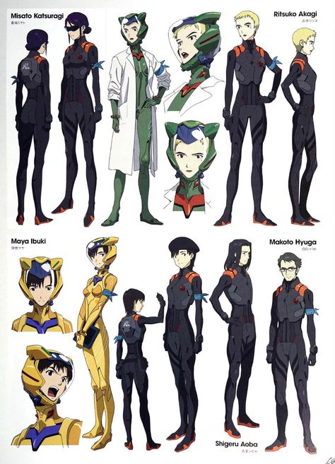 misato katsurgai maya ibuki ritsuko akagi makoto hyuga Evangelion Concept Art, Evangelion Characters, Cyberpunk Armor, Armor Drawing, Evangelion Art, Sci-fi Armor, Neon Evangelion, Cyberpunk Art, Character Sheet