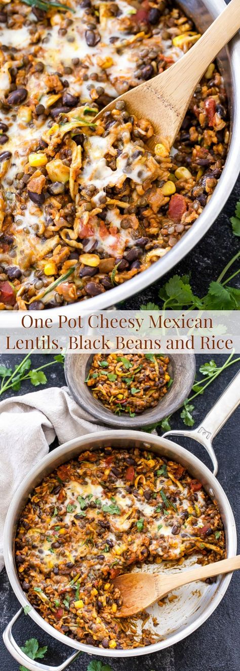 Vegetarian Gluten Free Dinner, Mexican Lentils, Vegetarian Gluten Free, Black Beans And Rice, Beans And Rice, Lentil Recipes, Vegetarian Dinners, Gluten Free Dinner, Vegetarian Dinner