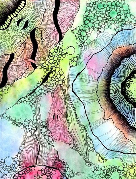 Zentangle Color, Yellena James, Microscopic Organisms, High School Art Lessons, Year 8, Art Students, Intuitive Art, Year 7, Natural Form