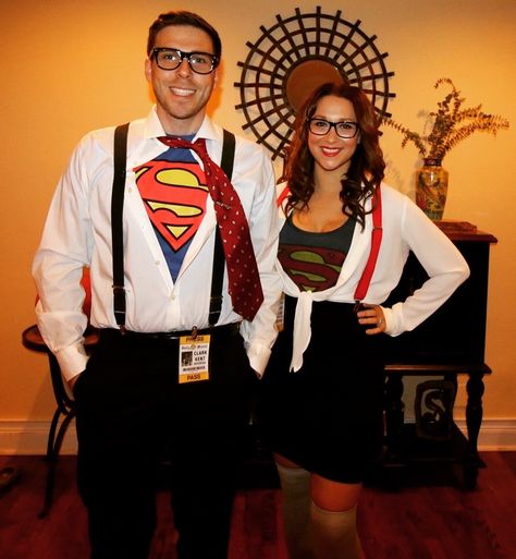 Clark Kent and Lois Lane Lois Lane Costume Diy, Lois Lane Halloween Costume, Lois Lane And Superman, Lois Lane Costume, Clark Kent Costume, Louis Lane, Clark Kent And Lois Lane, Lydia Deetz Costume, Nascar Costume