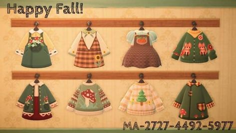 Animal Crossing Clothes Pattern, Animal Crossing Clothes, Cottage Core Animal Crossing, Cottage Core Clothes, Cottage Core Outfit, Cottagecore Animal Crossing, Acnh Cottagecore, Autumn Animals, Animal Crossing 3ds