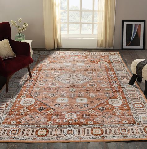 washable, elegant, pet/kid friendly Red Dining Room, Colorful Area Rug, Bedroom And Living Room, Bedroom Red, Red Kitchen, Rug Stain, Traditional Modern, Dining Room Rug, Dining Room Bedroom