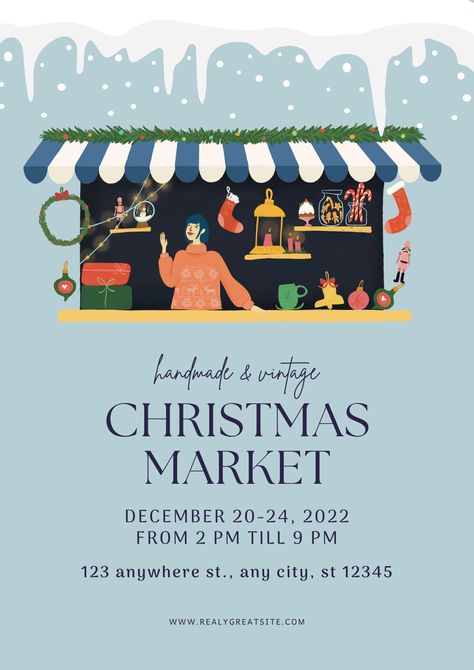 Christmas Poster Design, Market Poster, Marketing Graphics, Christmas Flyer, Return On Investment, Photo Collage Maker, Event Poster Design, Marketing Business Card, Plakat Design