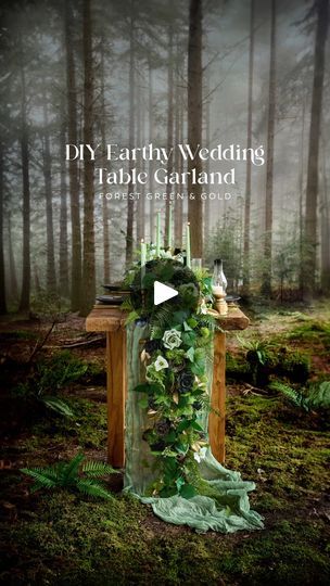 Forest Wedding Decorations Diy, Forest Green Gold Wedding, Diy Whimsical Decor, Earthy Wedding Decorations, Forest Wedding Decorations, Wedding Table Garland, Green Gold Weddings, Floral Arches, Instagram Planning