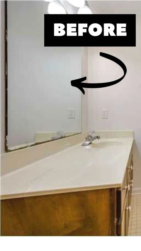 Diy Bathroom Mirror Frame, Mirror Makeover Diy, Diy Bathroom Mirror, Decorative Bathroom Mirrors, Bathroom Mirror Makeover, Giant Mirror, Bathroom Mirrors Diy, Large Bathroom Mirrors, Panelling Hallway