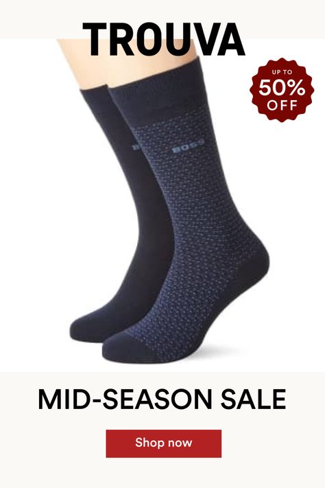 Men's boss 2 pack of regular length cotton blend socks - 1 in a dark navy blue micro pattern design and the other in plain navy blue.Two pairs of expertly crafted socks by boss with reinforced stress zones. Featuring subtle logos towards the cuff, these elegant socks are cut to a regular length to refresh a business wardrobe. 1 Sock features a dark blue and white micro-pattern and the other is plain in design. The cotton-rich yarns are blended with stretch for comfort.One size - fits u.k size 6 Elegant Socks, Business Wardrobe, Dark Navy Blue, Heritage Brands, Dark Navy, Hugo Boss, 2 Pack, Pattern Design, Dark Blue