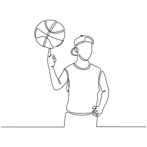 Basketball Line Art, Basketball Drawings Sketches, Playing Basketball Drawing, Basketball Player Drawing, Drawing Of Boy, Sports Sketch, Basketball Doodle, Hand Ball, Basketball Drawings