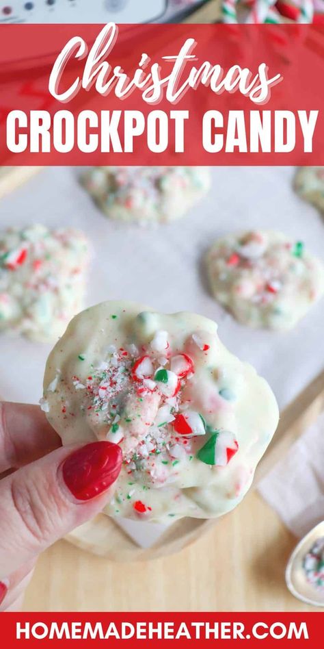 Experience the joy of this white chocolate Christmas crockpot candy—festive, effortless, and irresistibly delicious for a delightful treat! White Chocolate Christmas Treats, White Chocolate Christmas Candy, White Chocolate Candy Recipes, Crockpot Candy Recipes Christmas, Crock Pot Candy Recipes, Christmas Crockpot Candy, Crockpot Christmas Candy, Christmas Crockpot, White Chocolate Christmas