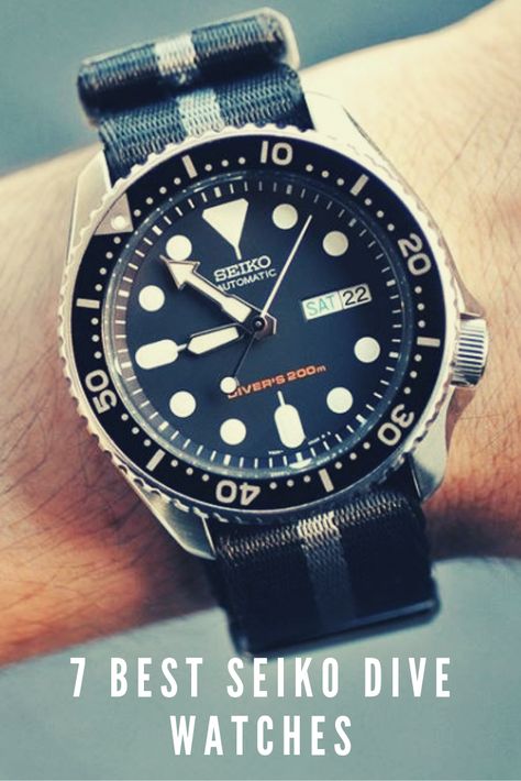 Men With Watches Outfit, Seiko Divers Watch, Diver Watches For Men, Seiko Pilot Watch, Dive Watches For Men, Seiko Skx007 Mod, Vintage Dive Watches, Vintage Seiko Watches, Seiko Skx007