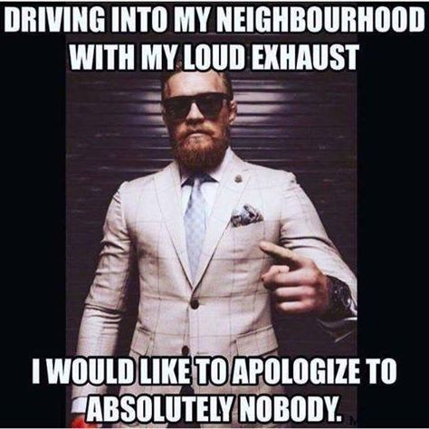 #Car_Memes #Loud_Exhaust #Conor_Mcgregor Bike Meme, Loud Exhaust, Motorcycle Humor, Car Jokes, Funny Car Memes, Car Quotes, Motorcycle Quotes, Humor Hilarious, Car Memes