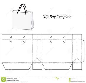 Blank Gift Bag Template Stock Vector - Image: 48154672 Paper Bag Template, Luggage Tag Template, Gift Bag Templates, Printable Gift Bags, Templat Kotak, Diy Paper Bag, Pola Kotak, Mini Gift Bags, Accessoires Barbie