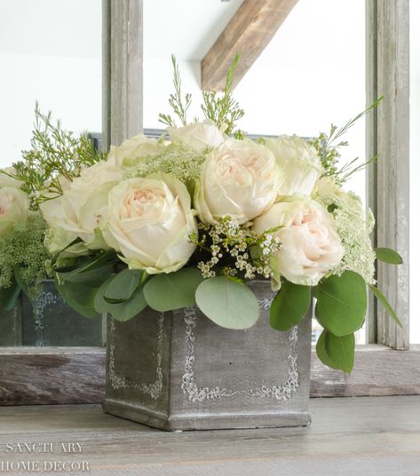 Make This Floral Arrangement in 3 Easy Steps! Spring 2023 Home Decor Trends, Grave Flowers, Hydrangea Arrangements, Floral Arranging, Artificial Floral Arrangements, Home Floral Arrangements, Square Vase, Floral Arrangements Diy, Spring Event