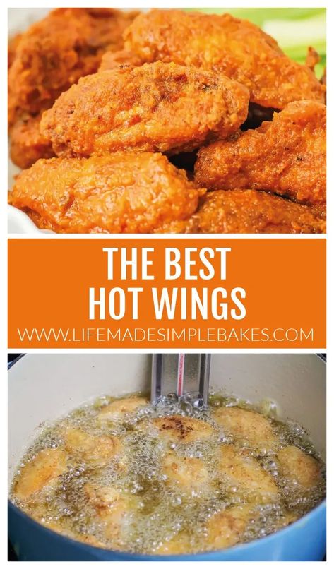 Crispy Hot Wings Deep Fryer, Deep Fried Hot Wings Recipe, Breaded Hot Wings, Hot Wings Recipe Fried, Easy Hot Wings Recipe, Hot Chicken Wings Recipe, Wings Recipe Oven, Chicken Wings Recipe Oven, Wing Flavors