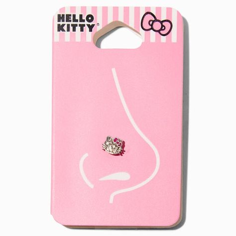 Hello Kitty® Stainless Steel Embellished Face 16G Nose Stud, Hello Kitty Industrial Piercing, Shifting Accessory, Hello Kitty Nose Ring, Hello Kitty Nose Piercing, Hello Kitty Finds, Cute Nose Studs, Nike Hoodies For Women, Bling Ideas, Hello Kitty Jewelry