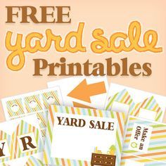 Free Printable Yard Sale Signs... everything is here.  Will be using this! Yard Sale Printables, Printable Signs Free, Yard Sale Signs, Garage Sale Tips, Sale Signs, Rummage Sale, Sell Your Stuff, Ideas Creative, Garage Sales