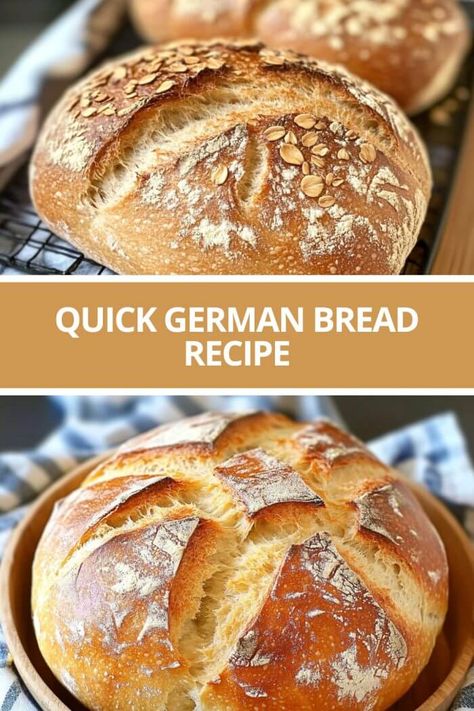 Bread in just 5 minutes, don’t miss this German recipe! Easy Bread Recipes For Beginners Quick, Easy Bread Recipes For Beginners, German Bread, German Baking, Homemade Bread Recipes Easy, Artisan Bread Recipes, Baked Bread, Bread Machine Recipes, Quick Bread Recipes