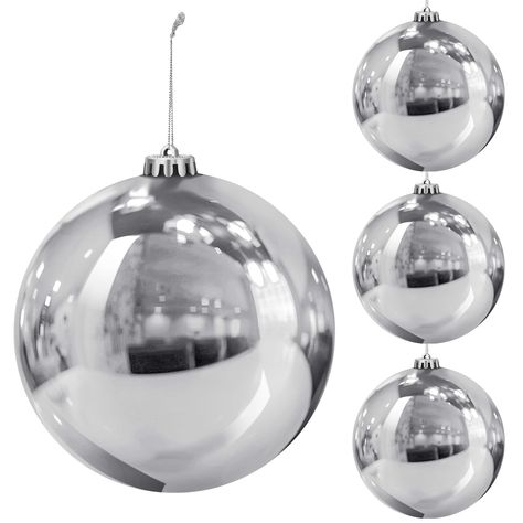 PRICES MAY VARY. What You Will Receive: our package contains 4 pieces of Christmas balls, measuring about 5.9 inches/ 15 cm, you can use your imagination and creativity to decorate these colored Christmas big ornaments balls with ornaments and ribbons Long Lasting Quality: crafted from quality ABS plastic, our Christmas tree ornament balls are sturdy and long lasting, will not shatter or break easily with the robust construction, safe and reliable, will not fade easily, bringing an abundance of Mirror Ball Christmas Tree, Big Ornaments On Tree, Holiday Wedding Decor, Silver Christmas Ornaments, Home Outside, Yard Party, Outdoor Christmas Tree, Large Christmas Tree, Christmas Tree Branches