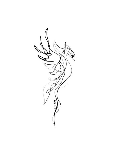 Phoenix Feather Tattoos, Phoenix Tattoo Feminine, Small Phoenix Tattoos, One Line Tattoo, Phoenix Tattoo Design, Petite Tattoos, Fire Tattoo, Forearm Tattoo Women, Line Art Tattoos