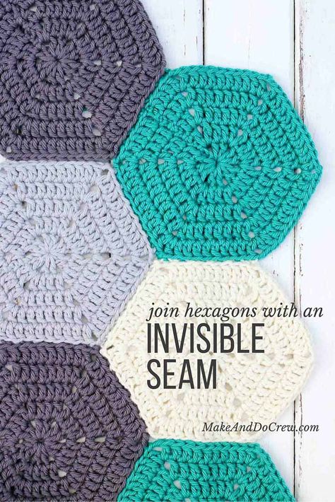 Crochet Zig Zag, Crochet Hexagons, Zig Zag Crochet, Mattress Stitch, Beginner Crochet Tutorial, Crochet Hexagon, Crochet Borders, Crochet Instructions, Crochet Squares