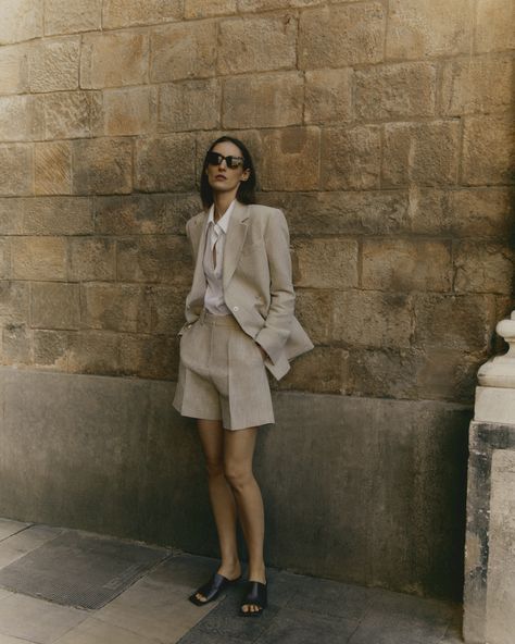 Blazer Set Outfit, Linen Blazer Outfit, 23 Photoshoot, Types Of Blazers, Brazil Wedding, Bridesmaid Suits, Linen Suits Women, Ss24 Fashion, Linen Shirt Outfit