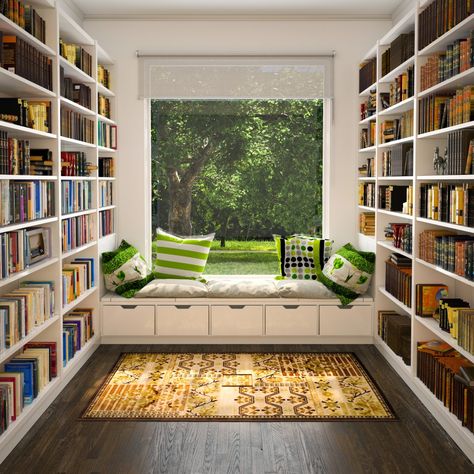 Very inviting re-pinned by: http://sunnydaypublishing.com/books/ Small Home Library Design, Small Home Libraries, Small Home Library, Home Library Design Ideas, Desain Furnitur Modern, Home Library Design, Diy Casa, Design Library, Home Libraries