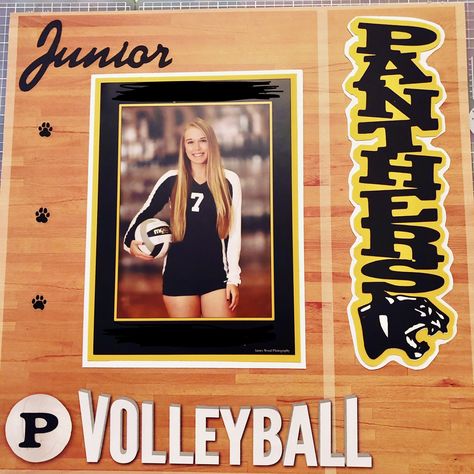 Volleyball Crafts, School Memories Scrapbook, School Layouts, Family Scrapbook Layouts, Scrapbooking 101, Scrapbooking Sports, School Scrapbook Layouts, Custom Scrapbook, Scrapbook Design Layout