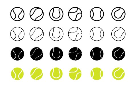 Set of Tennis Ball. Tennis Sport Illustration Tennis Ball Illustration, Tennis Ball Logo, Tennis Ball Tattoo, Tennis Ball Drawing, Phoebe Tattoo, Tennis Tattoo, Ball Illustration, Ball Drawing, Sport Illustration