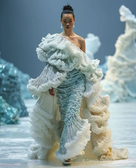 Runway Fashion Couture, Winter Wedding Dress, Fantasy Dress, Textiles Fashion, Glam Dresses, Fantasy Fashion, Fashion Sketches, Fancy Dresses, Fashion Drawing