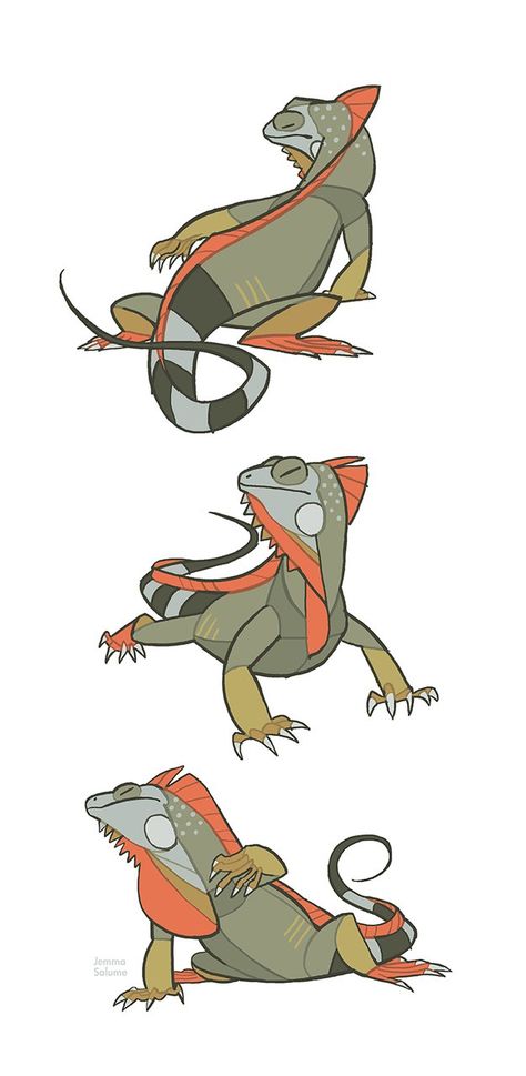 Studies - Iguana by oxboxer on deviantART Drawing Challenges, Animal Study, 캐릭터 드로잉, Creature Concept Art, Animal Sketches, Creature Concept, Lizards, Httyd, Character Design References