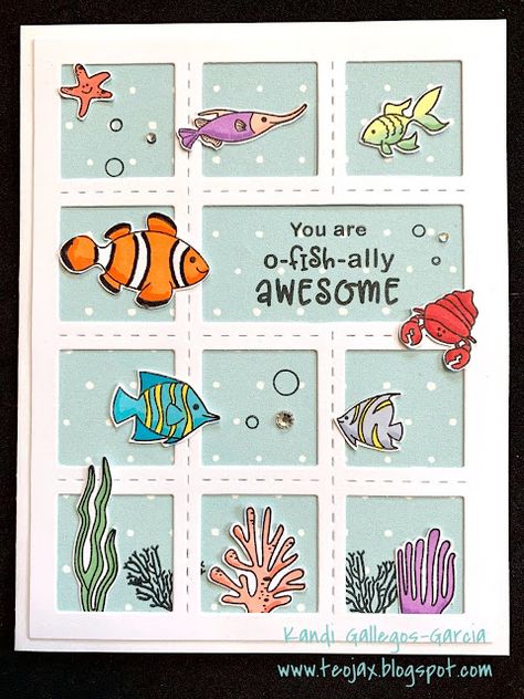 Collage Cover, Fish Cards, Tropical Cards, Wednesday Sketch, Friends Collage, Up Background, O Fish Ally, Homemade Costume, Fishing Cards