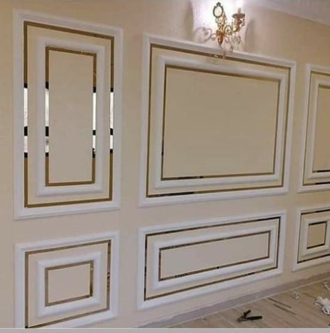 Wall Molding Living Room, Wall Molding Design, Modern Classic Living Room, Luxury Ceiling Design, Mirror Decor Living Room, Down Ceiling Design, New Ceiling Design, House Wall Design, Accent Wall Designs