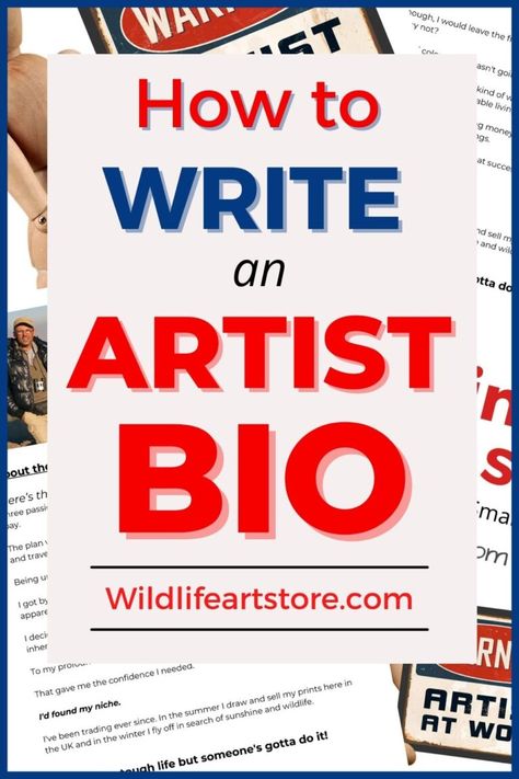 Write an Artist About Me Page: A Great Bio in 4 Easy Steps Artist Bio Example, Art Bio, Writing A Bio, Art Biz, School Essay, Teaching Profession, About Me Page, Thesis Statement, Artist Biography