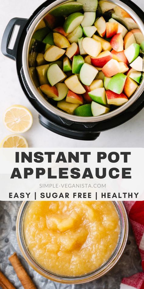 Homemade Applesauce Recipe, Instant Pot Applesauce, Homemade Applesauce Recipes, Applesauce Recipe, Clean Eating Vegetarian, Vegan Instant Pot Recipes, Apple Sauce Recipes, Homemade Applesauce, Best Instant Pot Recipe