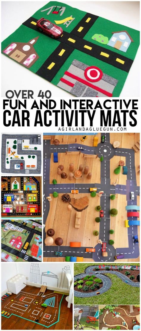 Felt Road, Car Activity, Car Play Mats, Car Activities, Quiet Book Templates, Clean Crafts, Activity Mat, Mason Jar Crafts Diy, Travel Toys