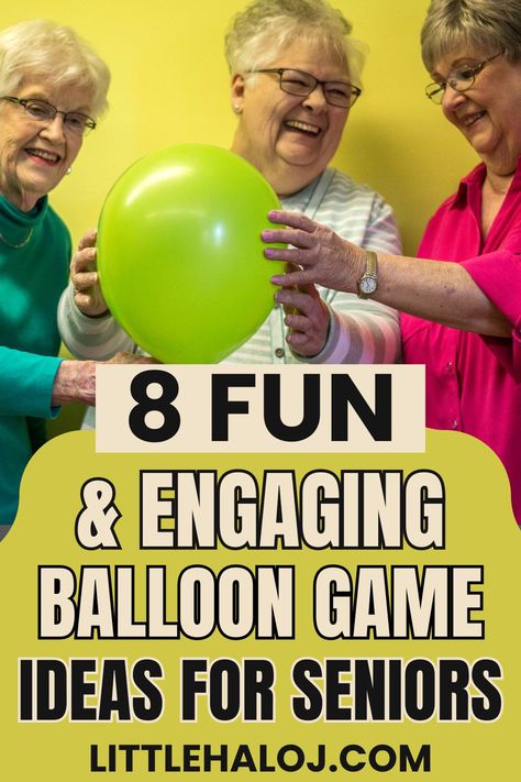 Make seniors' gatherings lively with our balloon games! They're made for easy enjoyment and light activity. Have a blast with balloon volleyball or balloon toss—they're sure to be a hit. Physical Games For Seniors Nursing Homes, Motor Planning Activities For Adults, November Games For Seniors, Physical Activities For Senior Citizens, Balance Games For Seniors, Easy Card Games For Seniors, Art Activities For Seniors, Senior Living Games, Balloon Games For Seniors