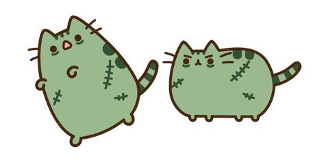 On Halloween, cute Pusheen Cat turned into a green zombie! Let's hope that the zombie cat Pusheen will turn back into a cute little kitty after the holiday Halloween. In the meantime, I suggest you enjoy this Halloween cute mouse cursor Pusheen Zombie! Mouse Cursor Aesthetic, Halloween Pusheen, Zombie Banner, Pusheen Halloween, Zombie Icon, Zombie Cute, Kawaii Zombie, Zombie Comic, Zombie Kitty