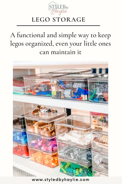 In a world that has an infinite number of ways to keep legos stored away and organized, here is some inspiration for a system that even your kids can maintain. Stackable Lego Storage, Acrylic Lego Storage, Lego Storage Ideas Display, Store Legos, Lego Storage Ideas, Lego Organization, Small Kids Room, Big Lego, Lego Collection