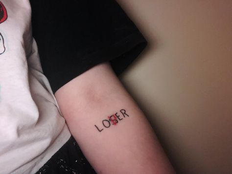 Loser / Lover tattoo from the movie IT (2017) by Stephen King Loser Lover Tattoo, Stephen King Tattoos, Pennywise Tattoo, The Movie It, Lover Tattoo, Club Tattoo, Movie Tattoo, Movie Tattoos, King Tattoos